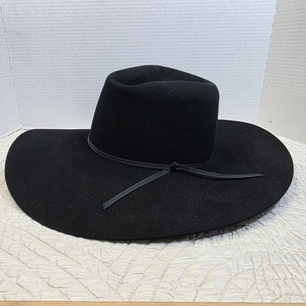 Resistol Western Self Conforming Black 7"‎ Long Oval Cowboy Hat 5 XXXXX Beaver